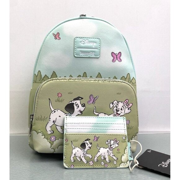 Loungefly Disney 101 Dalmatians Flower Field Mini Backpack & Cardholder Set - Picture 1 of 14